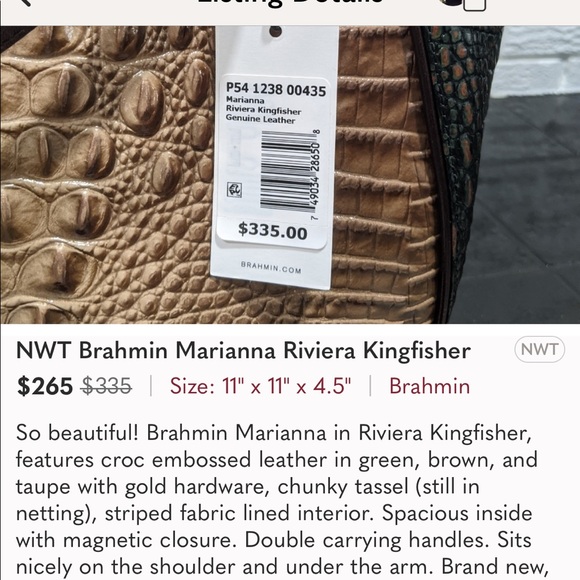 New Brahmin Marianna Riviera Kingfisher Purse - Picture 14 of 14